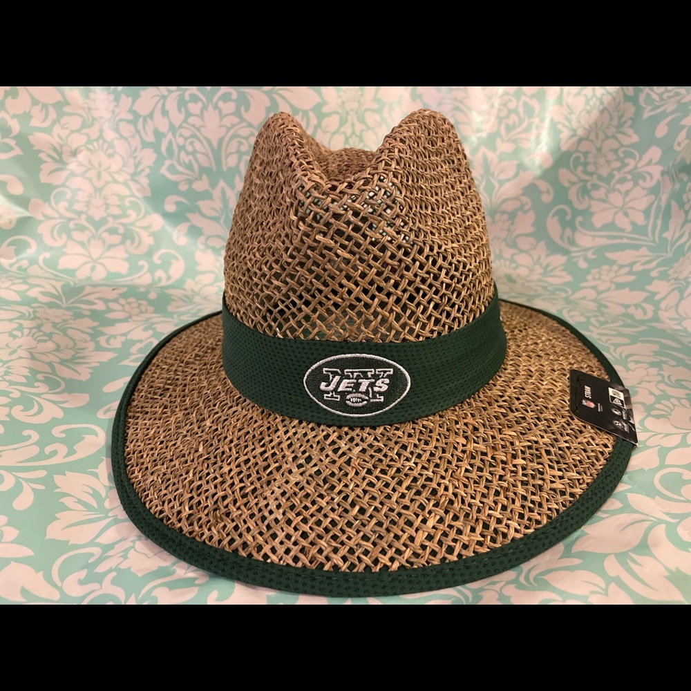 Mens new era New York jets  straw hat sz one size fits most